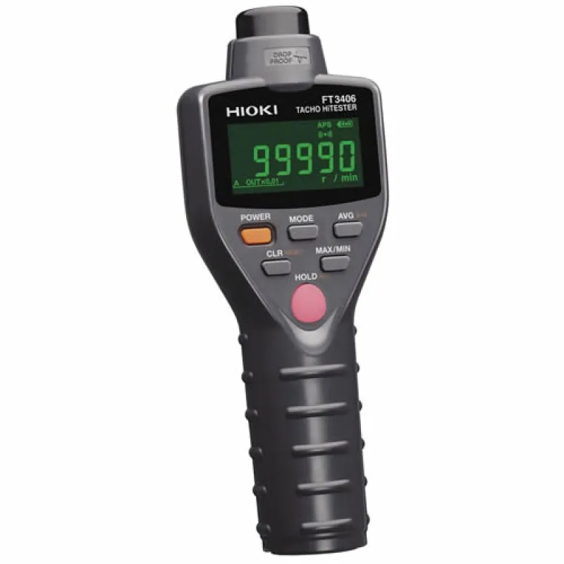 Hioki HiTester [FT3406] Wide Range Industrial-Grade Digital Tachometer  with Analog & Pulse Output