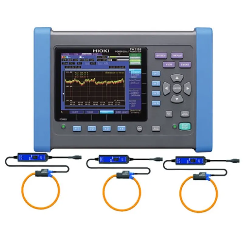 Hioki PW3198 [PW3198-01/5000PRO] Power Quality Analyzer Kit with three 5000 AAC Clamp on Sensors