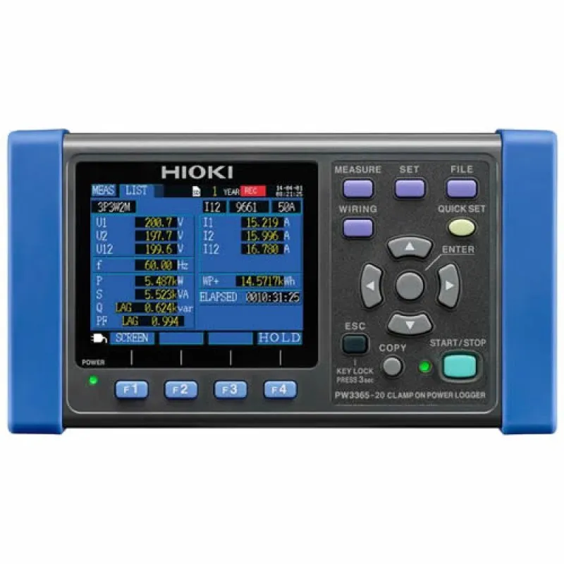 Hioki PW3365 [PW3365-20] Clamp-on Power Logger, Non-Metallic, 3-Phase 4-Wire Circuits