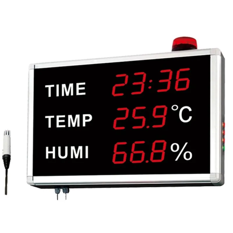 HUATO HE223H [HE223H] Large LED Clock Temperature And Humidity Display 