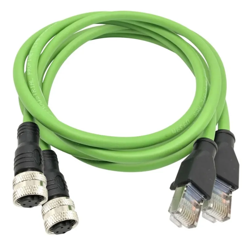 IDEAL Networks R151058 [R151058] 2 x RJ45 (M) to M12 (F) D Coded Adapter Cables, 1m