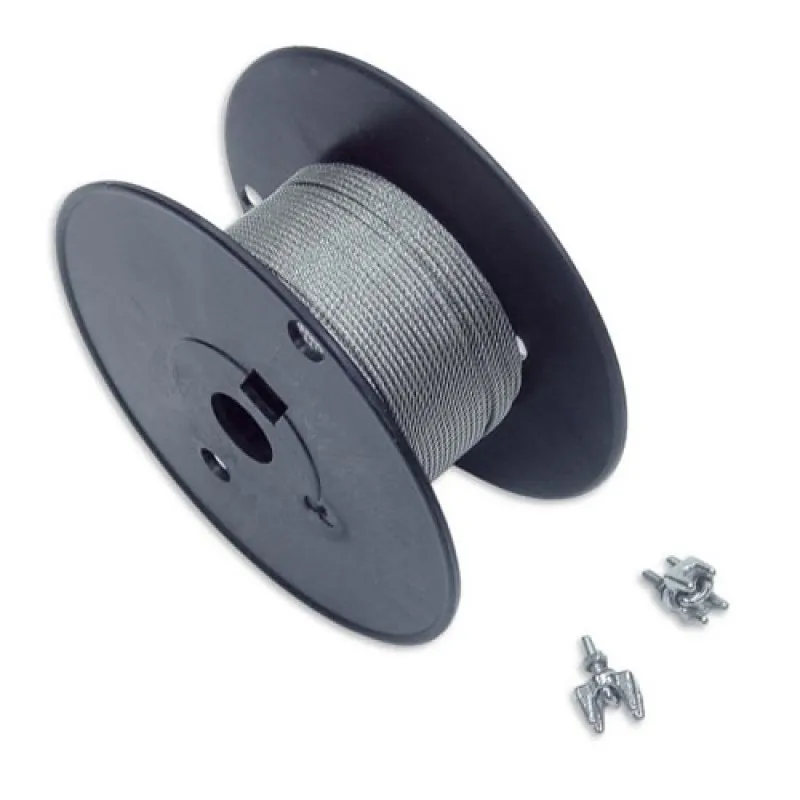 In-Situ 0066470 1/16" Polyurethane-Coated Stainless Steel Suspension Wire w/ 4 Clamps, 50 ft.