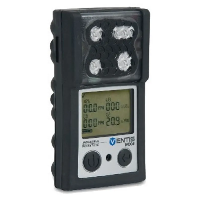 Industrial Scientific Ventis MX4 [VTS-K1031100Y1Z] Multi-Gas Monitor LEL,CO,O2, Li-ion, Charger, Soft Case Black 