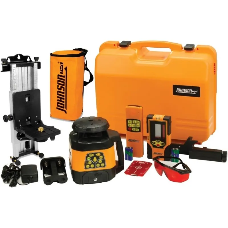Johnson Level 40-6534 [40-6534] Electronic Self-Leveling Rotary Laser with Laser Receiver, Remote Control and Multi-function Mount