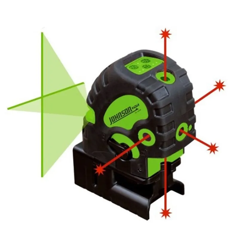 Johnson Level 406688 [40-6688] Green Cross-Line and Red 5-Dot Combination Self-Leveling Laser
