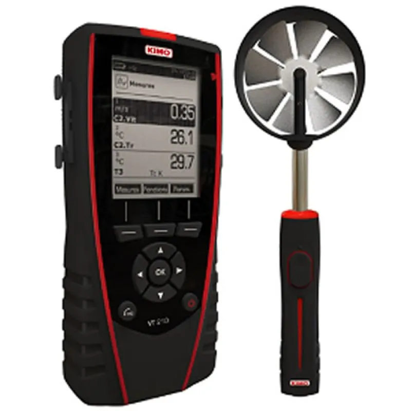 KIMO VT210 [VT210L] Thermo-Hygrometer / Anemometer w/ Ø100 mm Vane Probe (SH 100)
