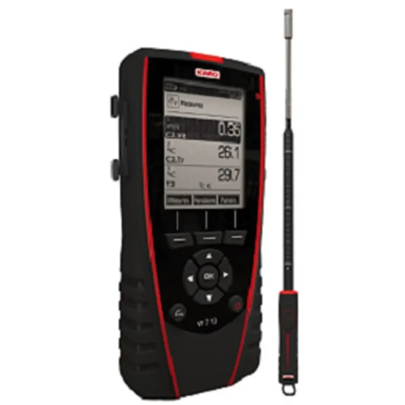 KIMO VT210 [VT210TP] Thermo-Hygrometer / Anemometer w/ Ø14 mm Telescopic Vane Probe (SHT 14)