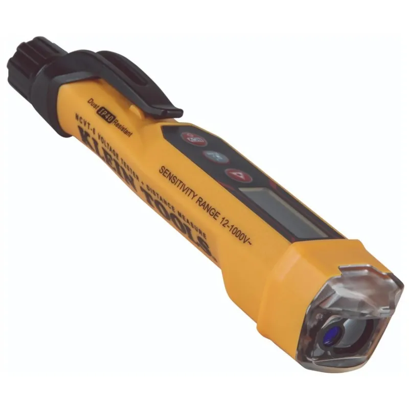 Klein Tools NCVT-6 [KLE-NCVT-6] Non-Contact Voltage Tester Pen, 12-1000V AC, with Laser Distance Meter - 66 ft. (20 m)