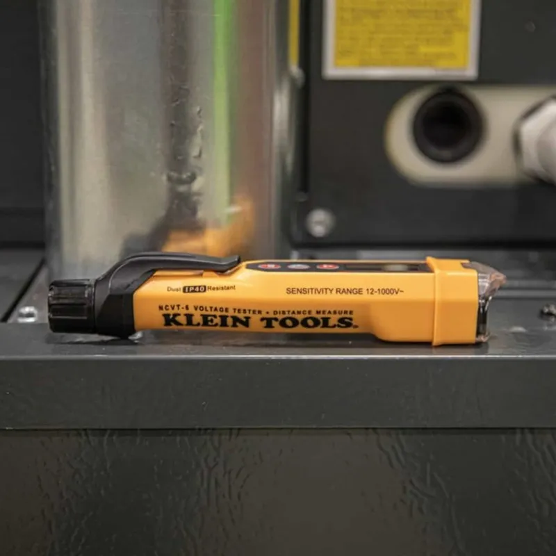 Klein Tools NCVT-6 [KLE-NCVT-6] Non-Contact Voltage Tester Pen, 12-1000V AC, with Laser Distance Meter - 66 ft. (20 m)