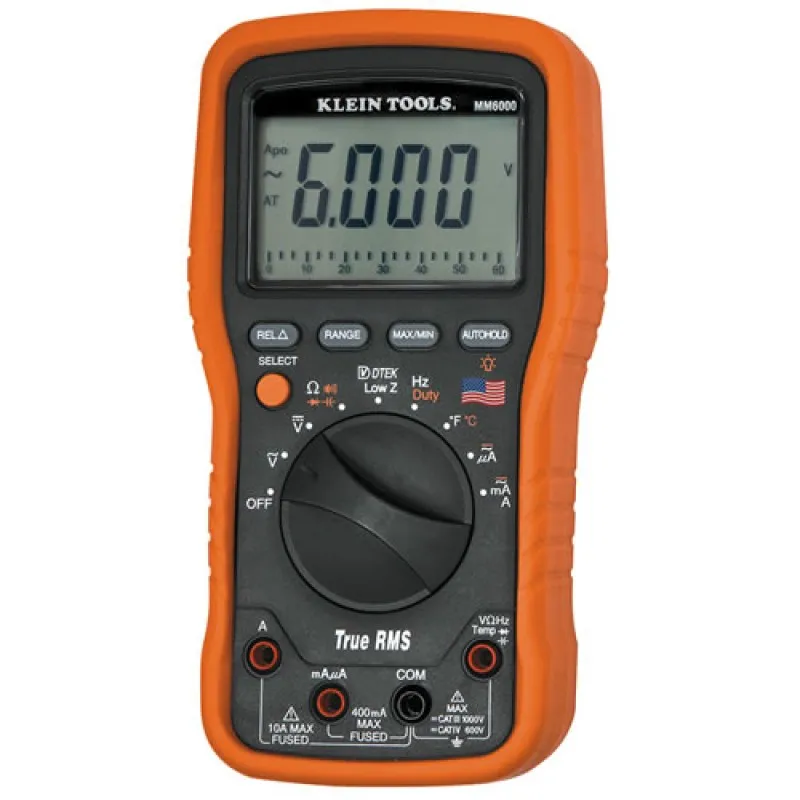 Klein Tools MM6000N [KLE-MM6000N] HVAC TRMS Multimeter, Electricians w/ NIST