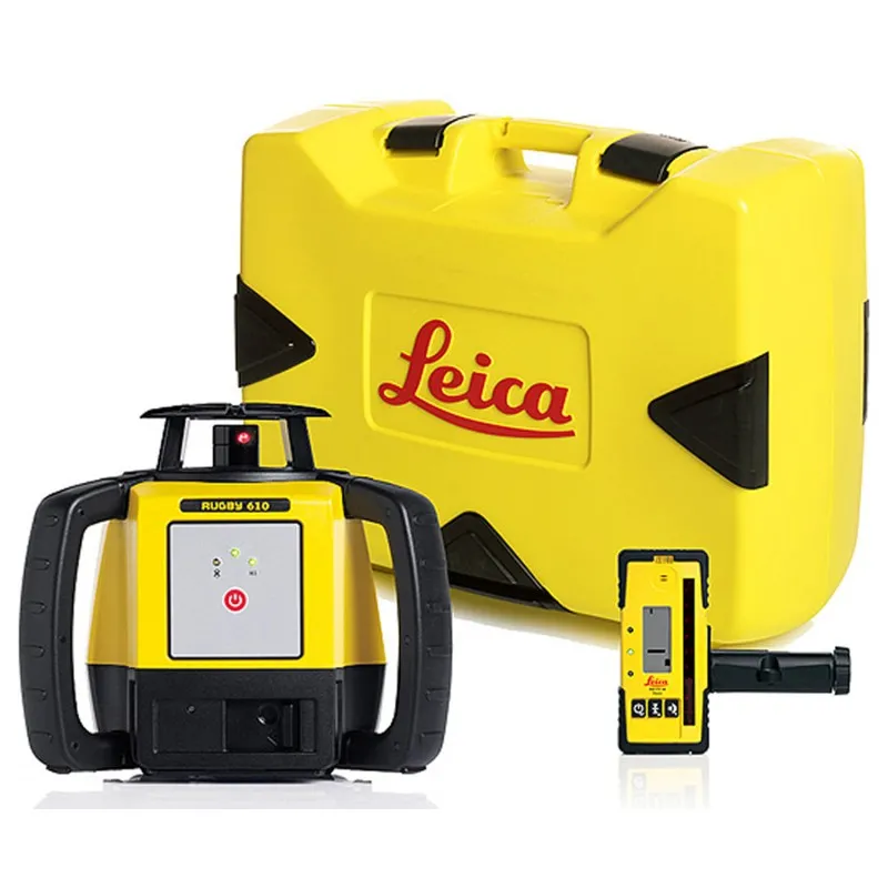 Leica Rugby 640G [6011486] Green Rotary Laser with Rod Eye 120G and Alkaline Battery