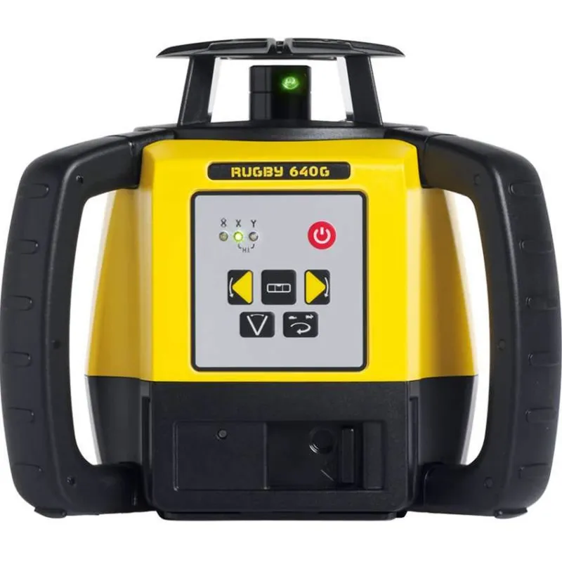 Leica Rugby 640G [6011487] Green Rotary Laser with RC400 Remote Control, Rod Eye 120G and Li-Ion Battery