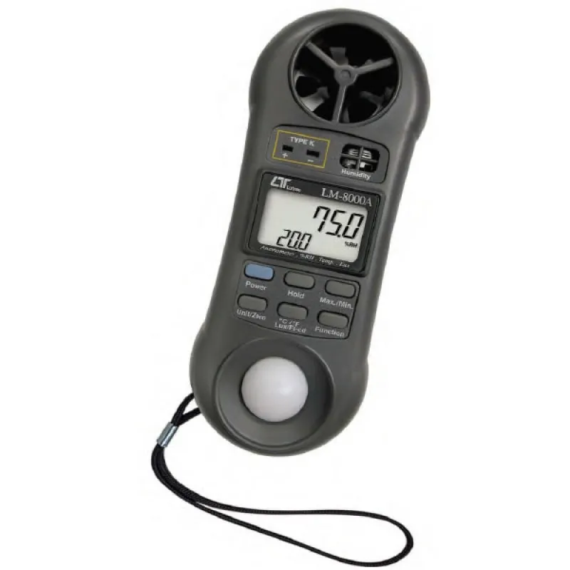 Lutron LM-8000A [LM-8000A] Mini 4 in 1 Environmental Quality Meter Anemometer Humidity Light Meter Tester Thermometer