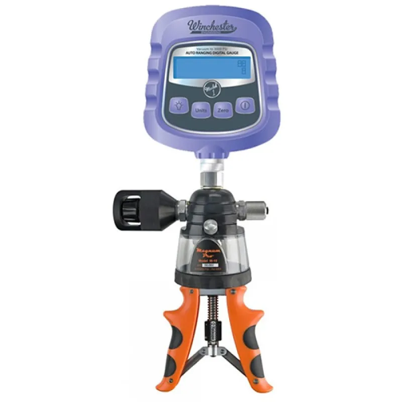 East Hills Instruments Magnum Pro M-10 [M-10WIN] Hydraulic Calibration Hand Pump with Winchester Auto Ranging Digital Gauge