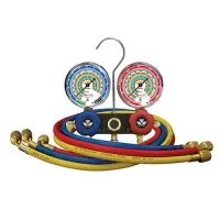 Mastercool 54136 [54136] R404A, R407C, R507A, R134a Aluminum 2-Way Manifold Gauge Set w/3-36" NYLON Hoses