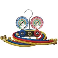 Mastercool 54172 [54172] Aluminum 2-Way Manifold Gauge Set w/ 4-72" Hoses w/ Std Fittings / Gauge Size 3 1/8"