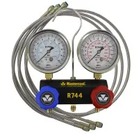 Mastercool 55661 [55661] 2-Way Piston Valve Manifold for CO2 (R744) with 3 Braided Hoses (5 ft.)