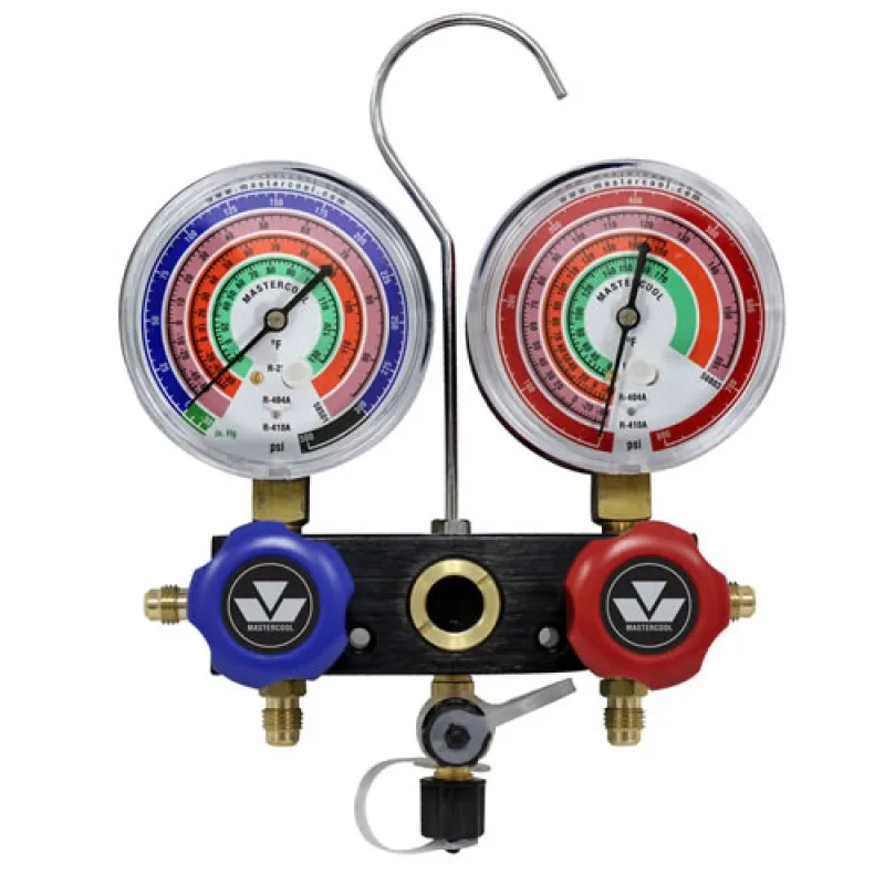 Mastercool 57103 [57103] R410A Aluminum (1/4" MFL) Manifold w/ 3 1/8" Gauges Only