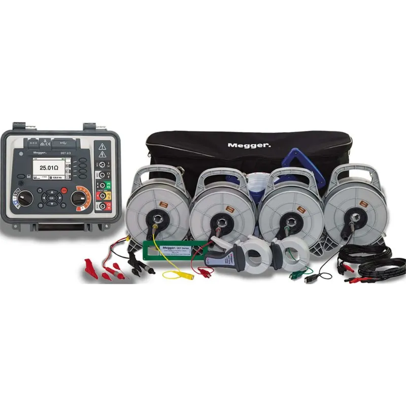 Megger DET2/3 100M KIT [1008-989] High Performance Digital Ground Tester with 330 ft (100 m) Test Lead Kit