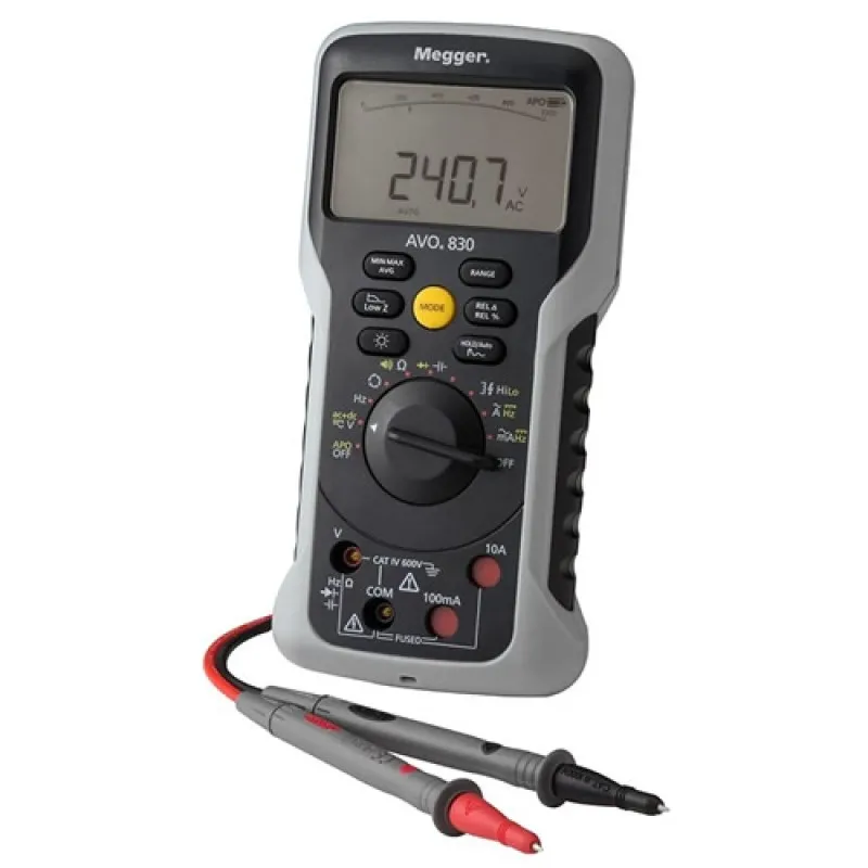 Megger AVO830 [107-494] True-RMS Digital Multimeter, 600VDC / 600VAC, 10A