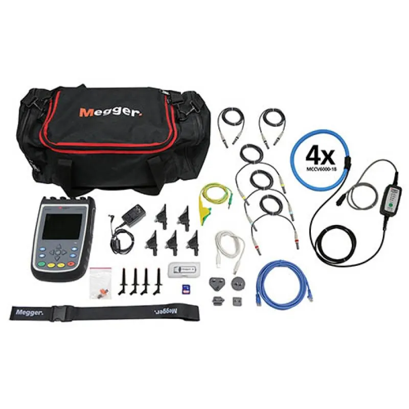 Megger MPQ1000 [MPQ1000-S-KIT-PLUS] 8-Channel 3-Phase Power Quality Analyzer Silver Plus Kit