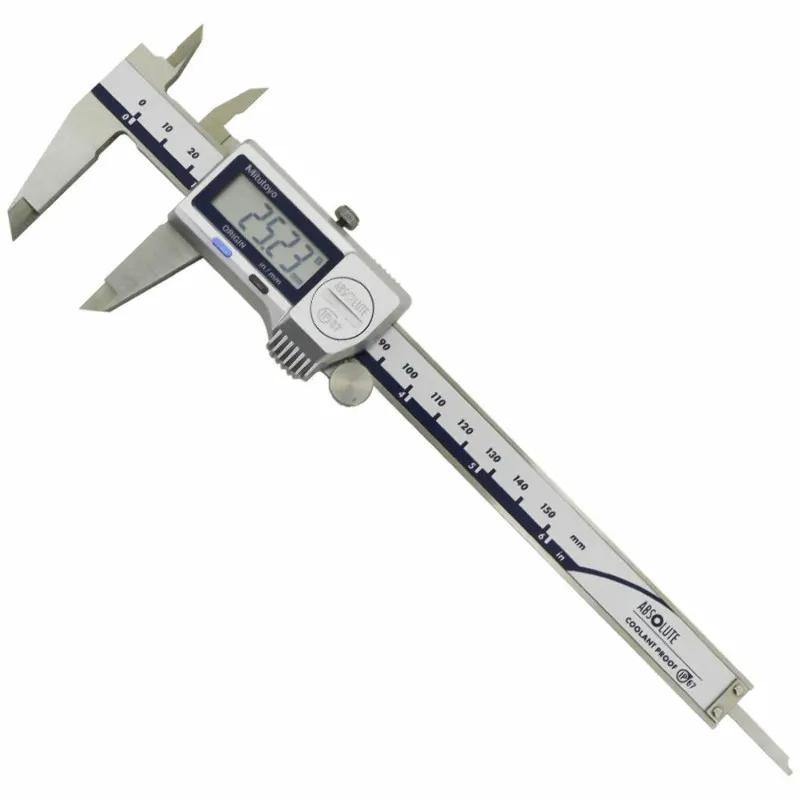 Mitutoyo 500 Series [500-752-20] Digital ABSOLUTE Coolant-Proof Caliper Without SPC Data Output 0-6in (0-150mm)