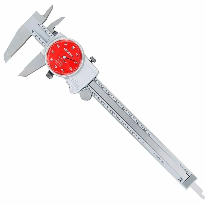 Mitutoyo 505 Series [505-742-54] Dial Caliper Red Dial Face 0-6in