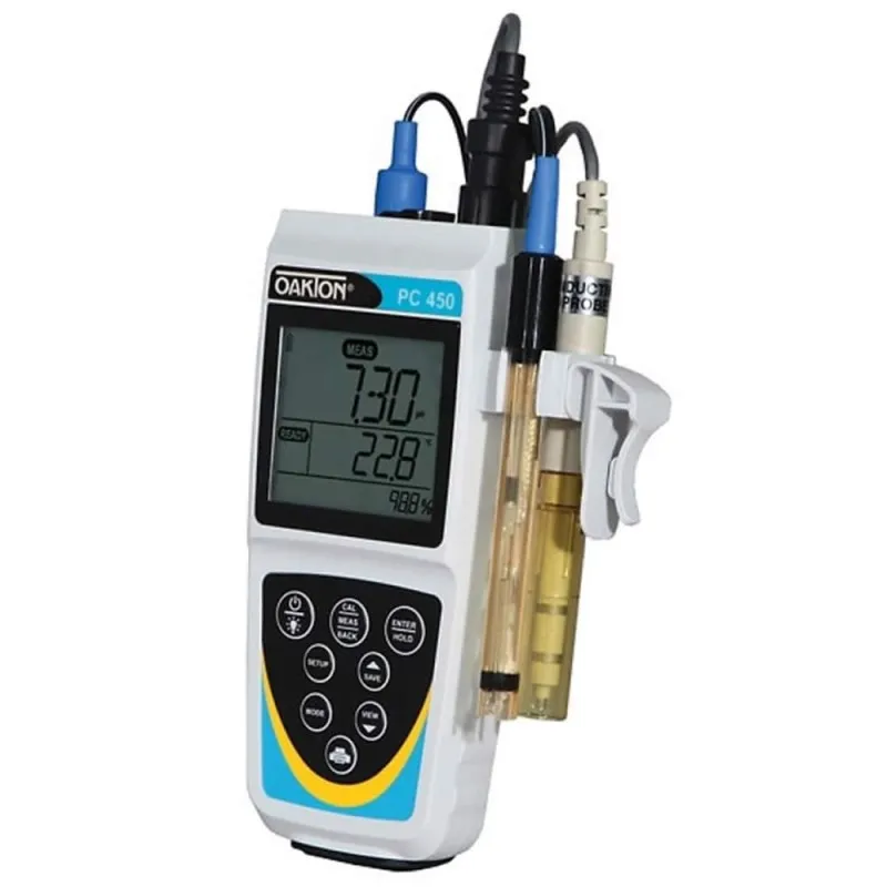 OAKTON PC 450 [WD-35630-13] Portable pH / mV / Conductivity / TDS / Salinity / Temperature Meter w/ Separate Probes and Calibration