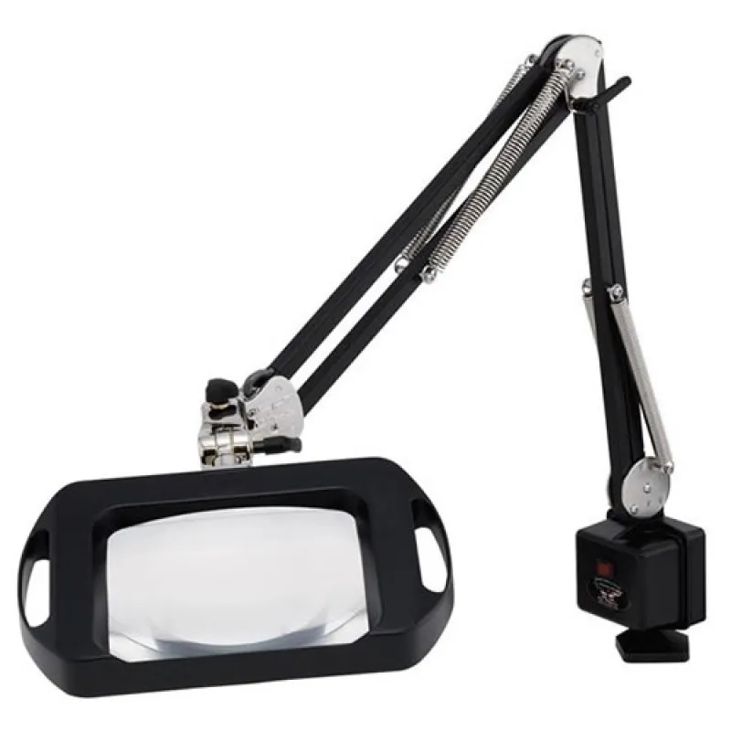 OC White Vision-Lite [71300-B] Rectangular Magnifier - 25" Reach - Screw Down Base (Carbon Black)