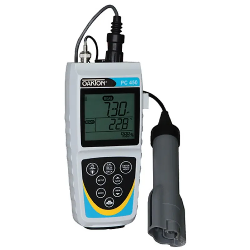 OAKTON PC 450 [WD-35630-10] Portable pH / mV / Conductivity / TDS / Salinity / Temperature Meter w/ Combination Probe