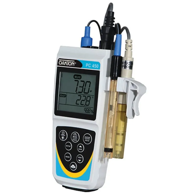 OAKTON PC 450 [WD-35630-12] Portable pH / mV / Conductivity / TDS / Salinity / Temperature Meter w/ pH and Conductivity Probes