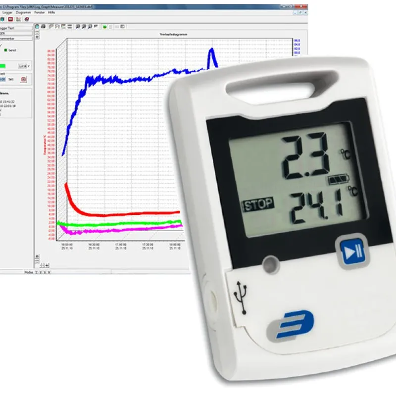 PCE Instruments Log100 [Log100-Start] Temperature and Humidity Meter with Software -20 to 50°C (-4 to 122°F)