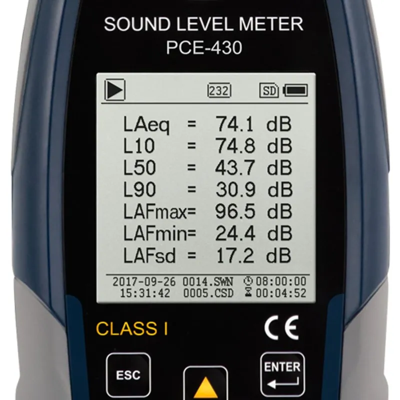 PCE Instruments PCE-430 [PCE-430] Class 1 Data Logging Sound Level Meter with Certificate