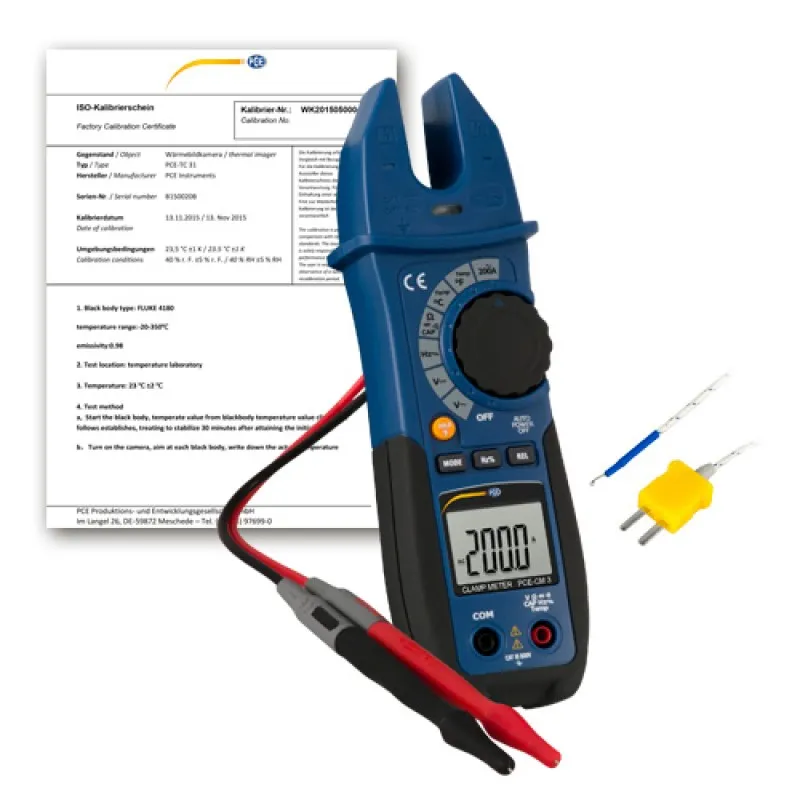 PCE Instruments PCECM3ISO [PCE-CM 3-ICA] Digital Multimeter w/ ISO Calibration Certificate