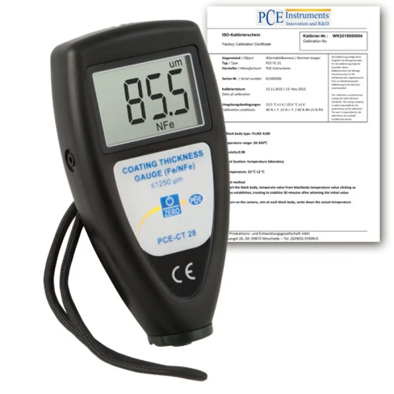 PCE Instruments PCE-CT 28-ICA [PCE-CT 28-ICA] Ultrasonic Coating Thickness Gauge w/ ISO Calibration Certificate