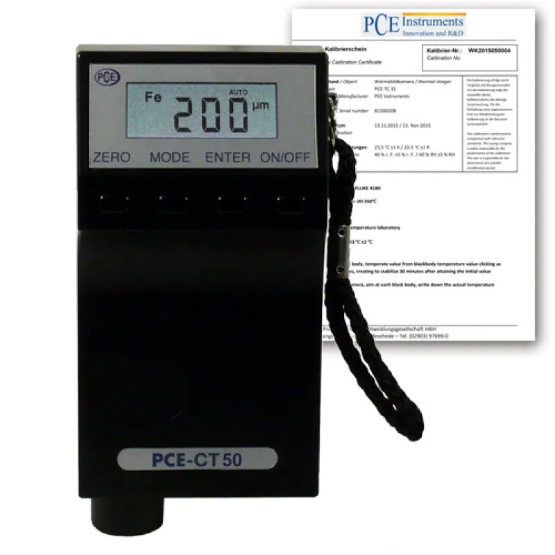 PCE Instruments PCE-CT 50 [PCE-CT 50-ICA] Ultrasoic Coating Thickness Gauge w/ ISO Calibration Certificate