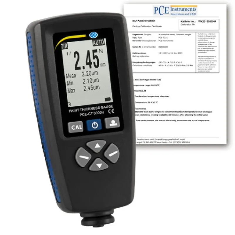 PCE Instruments PCE-CT 5000H-ICA [PCE-CT 5000H-ICA] Ultrasonic Coating Thickness Gauge w/ ISO Calibration Certificate