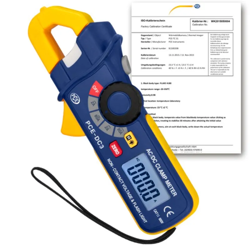 PCE Instruments PCE-DC3ICA [PCE-DC3-ICA] Digital Multimeter w/ ISO Calibration Certificate