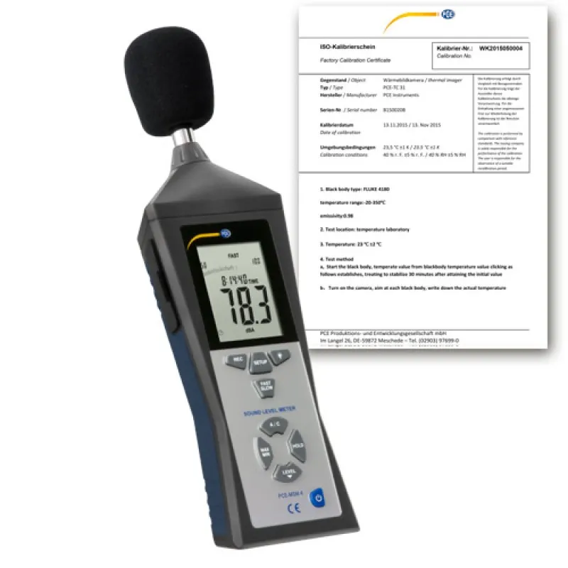 PCE Instruments PCE-MSM 4 [PCE-MSM 4-ICA] Sound Level Meter w/ ISO Calibration Certificate