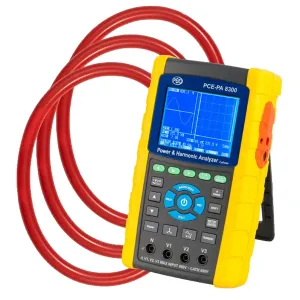PCE Instruments PCE-PA 8300 [PCE-PA 8300-2] Three-Phase Power Analyzer w/ 3x Flexible Rogowski coils,  3,000 A (PCE-PA C2)