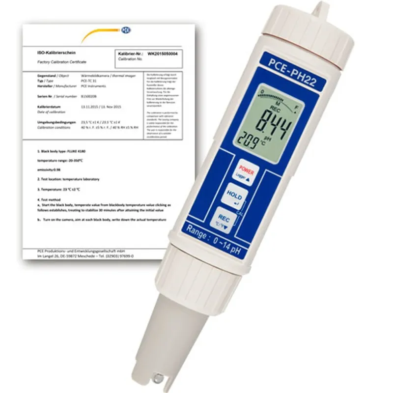 PCE Instruments PCE-PH 22 [PCE-PH 22-ICA] pH and Temperature Meter w/ ISO Calibration Certificate