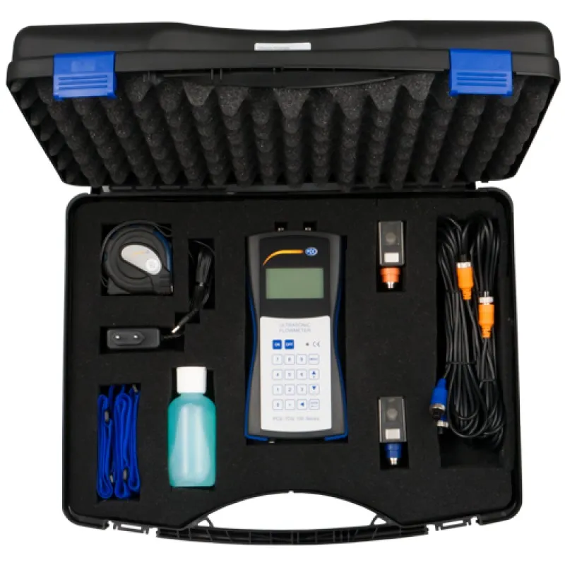 PCE Instruments PCETDS100H [PCE-TDS 100HS] Portable Handheld Clamp-On Ultrasonic Flow Meter or HVAC Meter w/  ISO Calibration Certificate