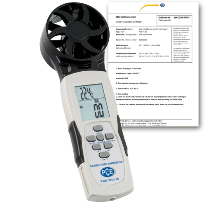 PCE Instruments PCE-THA 10 [PCE-THA 10-ICA] Multifunction Temperature Meter w/ ISO Calibration 