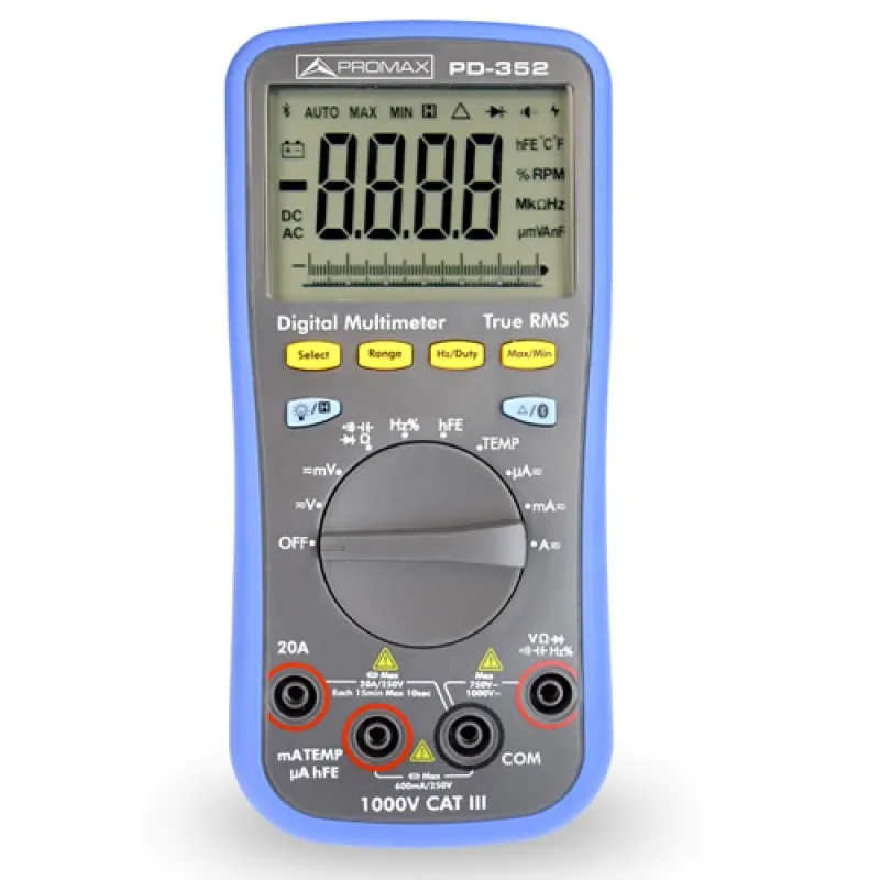 Promax PD35X Series [PD-350] True-RMS Digital Multimeter 750VAC / 1000VDC 40 Hz to 10 kHz