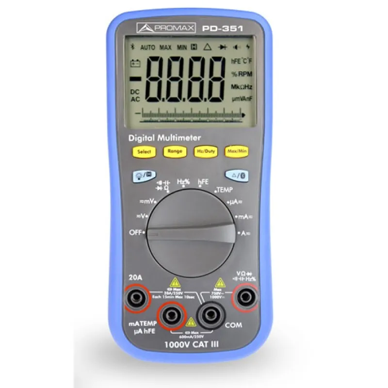 Promax PD35X Series [PD-351] Digital Multimeter 750VAC / 1000VDC 40 Hz to 10 kHz w/ Bluetooth Connectivity