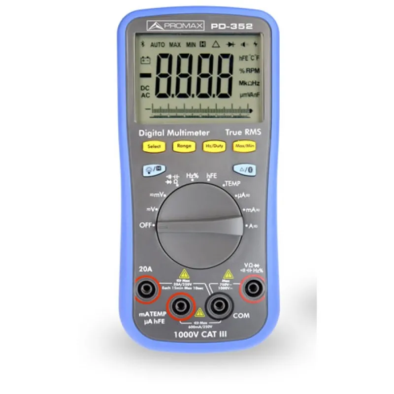 Promax PD35X Series [PD-352] True-RMS Digital Multimeter  750VAC / 1000VDC 40 Hz to 10 kHz w/ Bluetooth Connectivity
