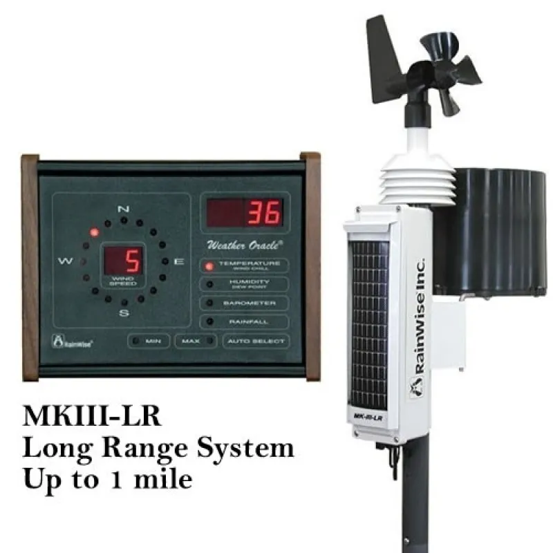 RainWise MK-III-RTI-LR [RW-MKIII-LR-BSC] Long Range (1 Mile), 2.4Ghz, Solar Wireless Pro Weather Station w/ Oracle Base Unit