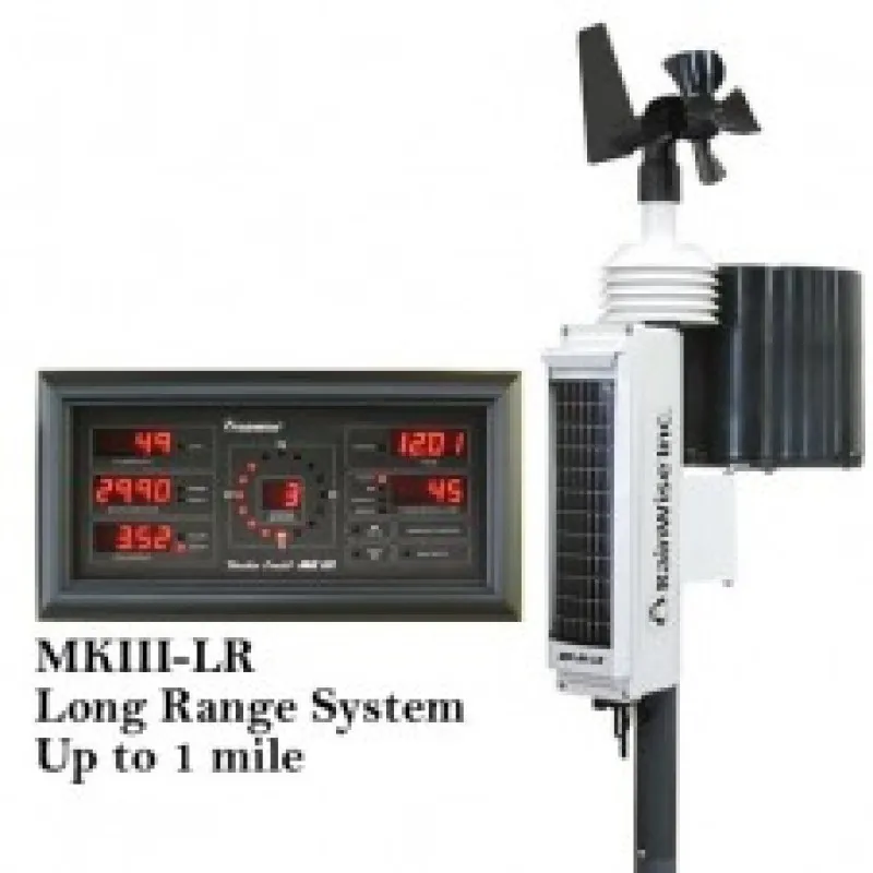 RainWise MK-III-RTI-LR [ RW-MKIII-LR-BK] Long Range (1 Mile), 2.4Ghz, Solar Wireless Pro Weather Station w/ Black Base Unit