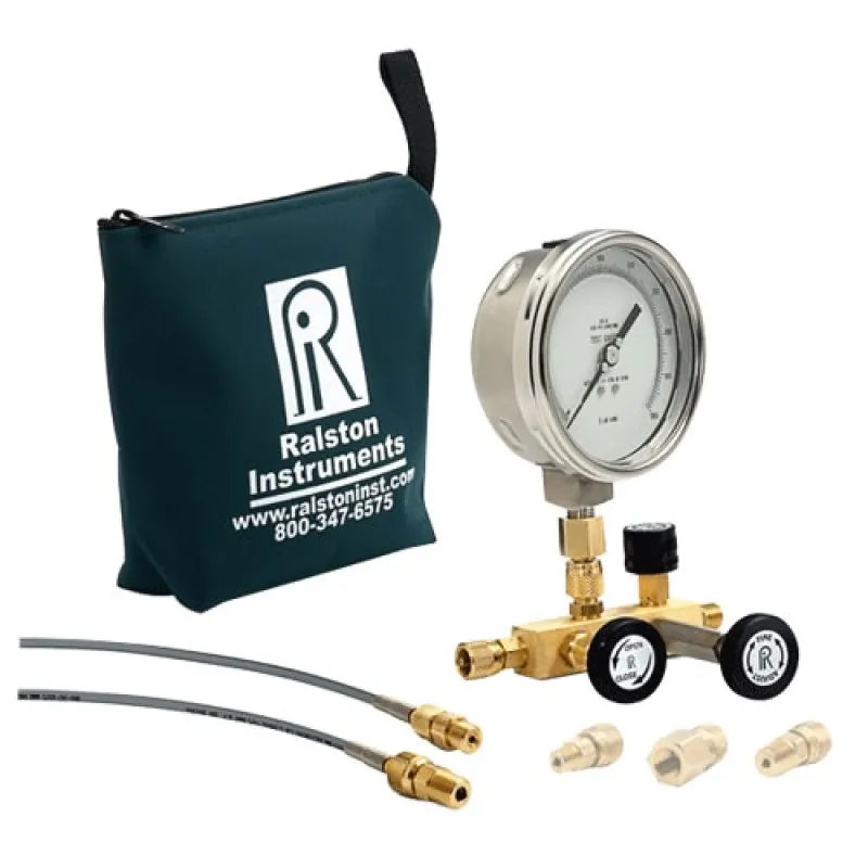 Ralston QTCM3KPSIGM Calibration Manifold Full Kit (0 - 3000 PSI, 1/4" Female NPT, Analog Gauge) 