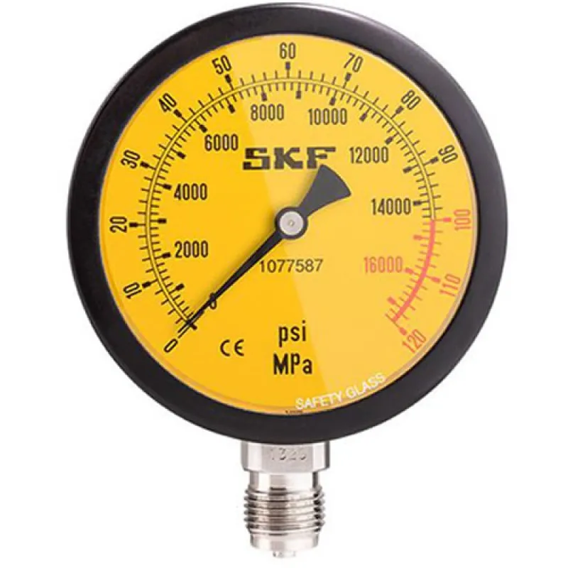 SKF 1077587 [1077587] Analog Pressure Gauge, Accuracy  1% of Full Scale,  G1/2,  0 - 1000 MPa (0 -14500 PSI)
